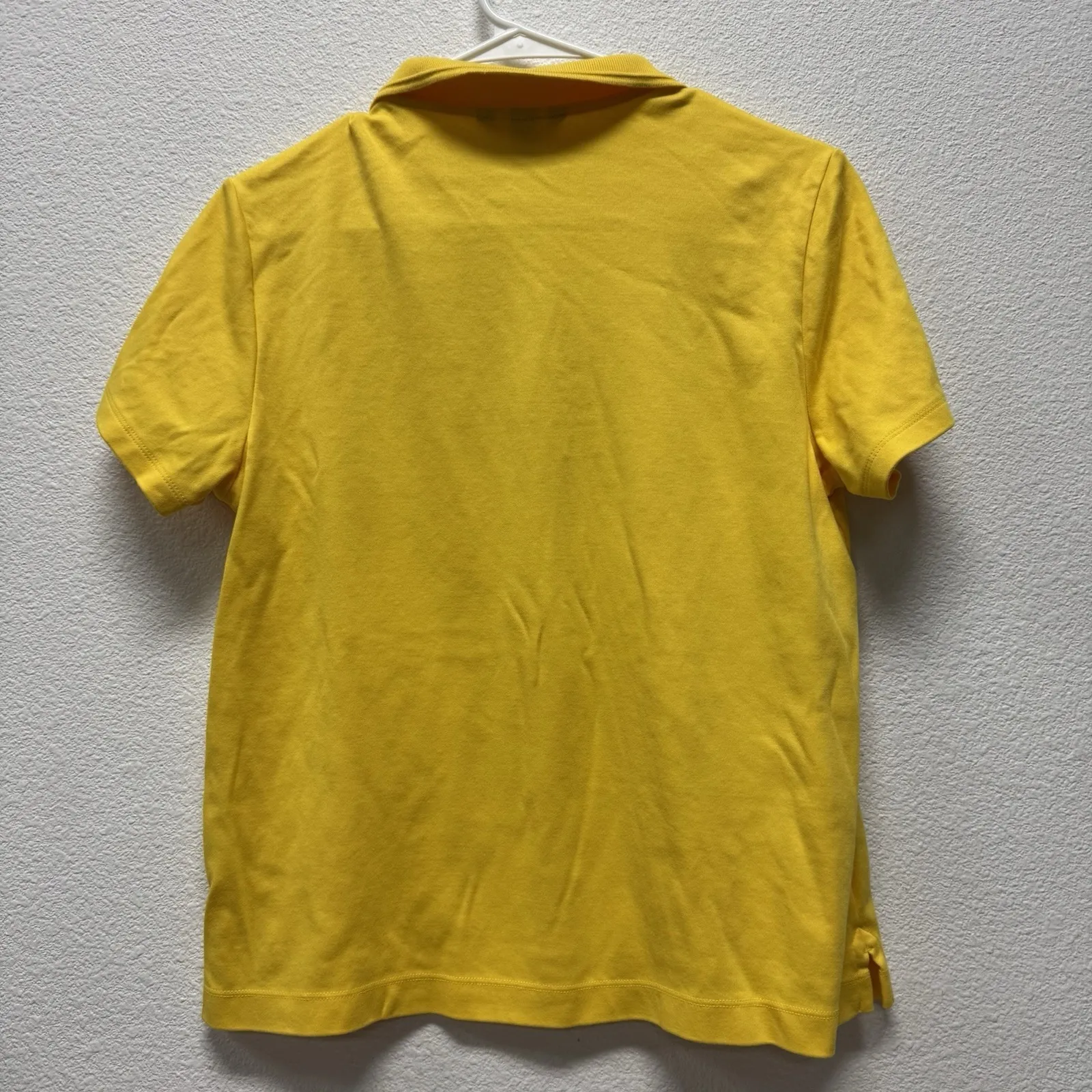 Lands End Bright Yellow Polo Pima Cotton M 10-12 Preppy Classic Fit Work Casual - Image 6