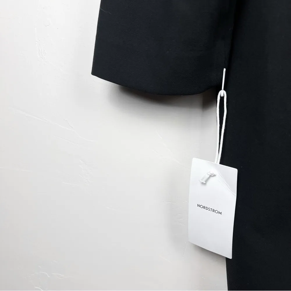 Nordstrom V-Neck Long Sleeve Midi Front Sleeve Sheath Dress in Black - Image 13