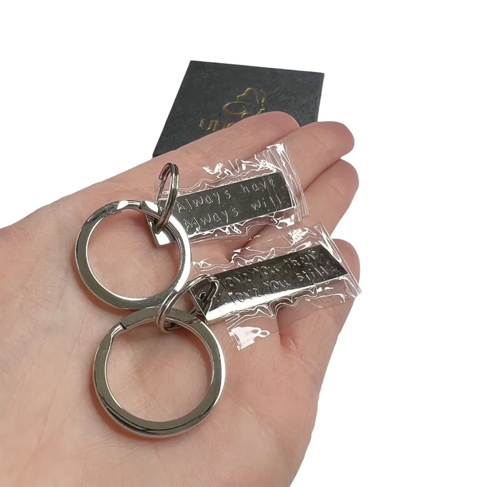 New Love You Then Always Will Couple Family Silver Tone Keychain - Image 2