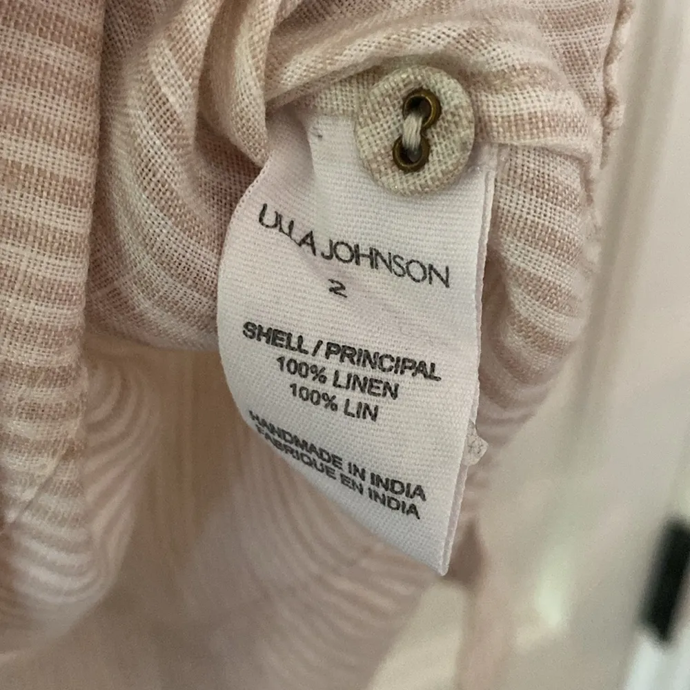 Ulla Johnson Dania Striped Linen Mock Neck Short‎ Mini Tunic Dress Size 2 XS - Image 10