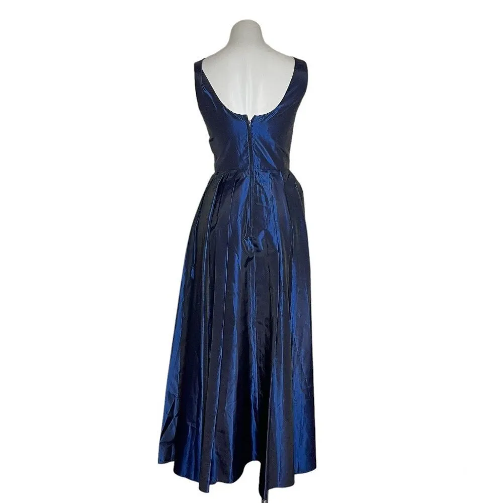 SCOTT McCLINTOCK Gown Long Maxi Dress Formal Embroidered Sleeveless Blue Size 6 - Image 2