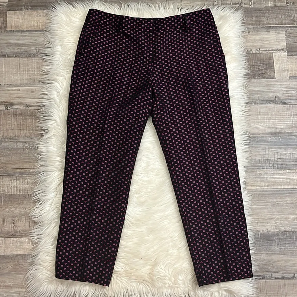 J. Crew sateen printed cropped flat front dress pants like new 8 - Image 3