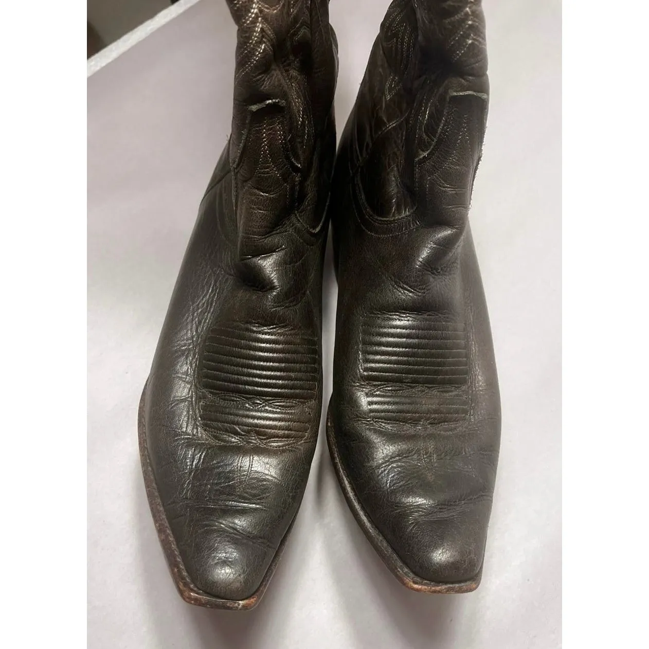 Charlie 1 Horse womens artisan handcrafted leather cowgirl boots 9B dark brown - Image 5