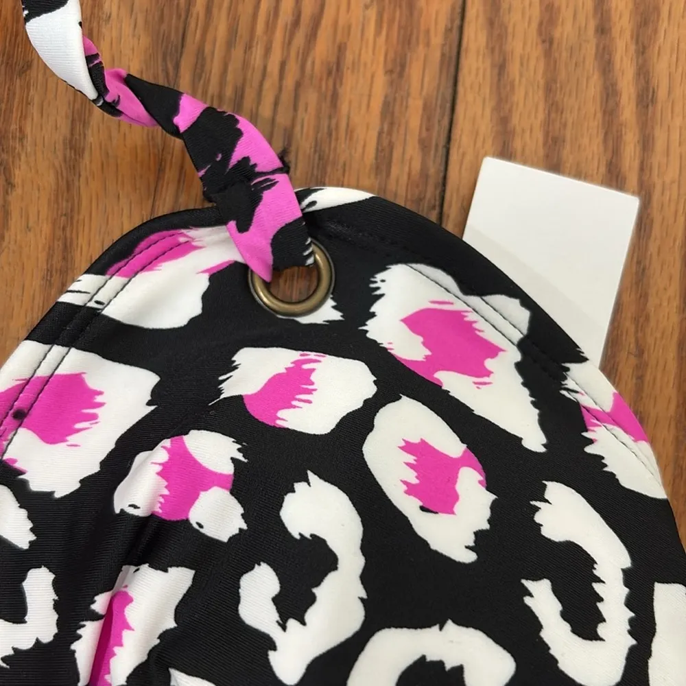 Salt + Cove Multi Color Removable Cups Tie Halter Tankini Swimsuit Top Juniors S Black Size undefined - Image 8