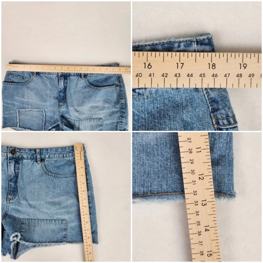 Newport News Jeanology High Rise Womens Jean Shorts Vintage Size 18 Blue Denim - Image 7