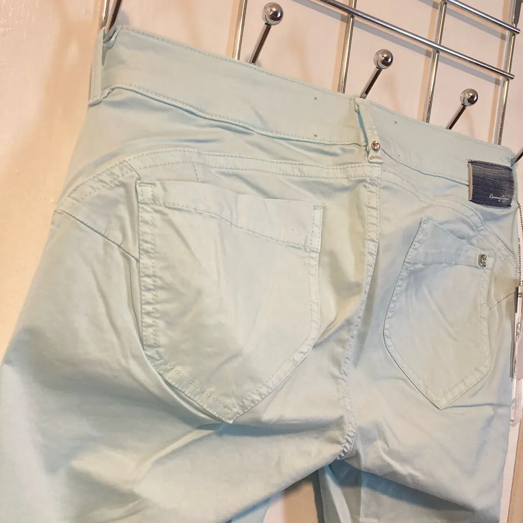 Camouflage AR & J. women’s size 28 sky blue Swarovski crystal soft chino pants - Image 9