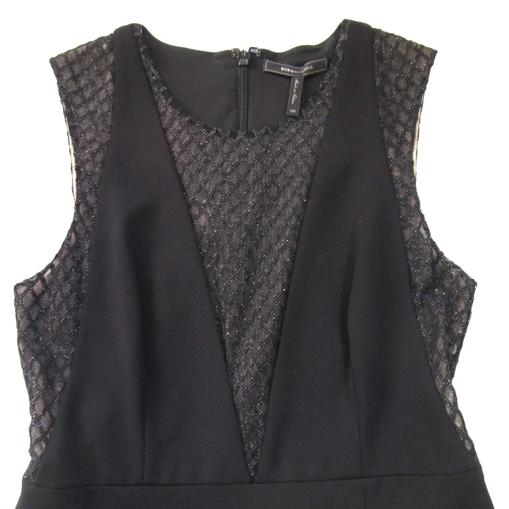 NWT BCBG MaxAzria Valentine in Black High Slit Crepe Evening Gown Dress 8 - Image 5