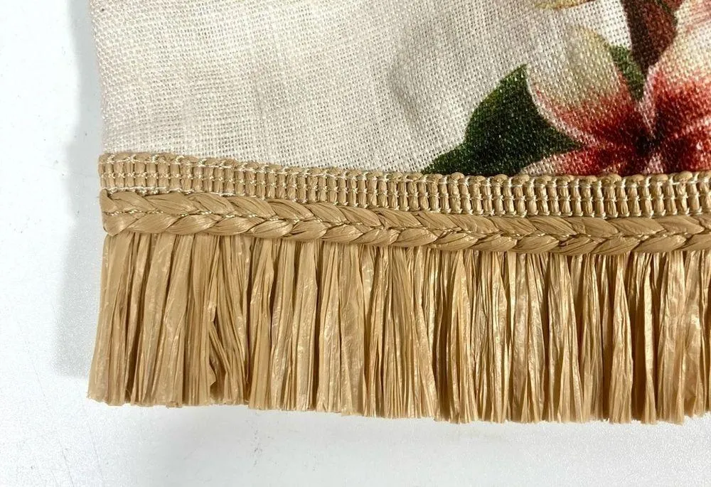 Zimmermann Lexi Tropical Floral Raffia Trim Button Up Shirt Ivory Palm 10 NWT - Image 13