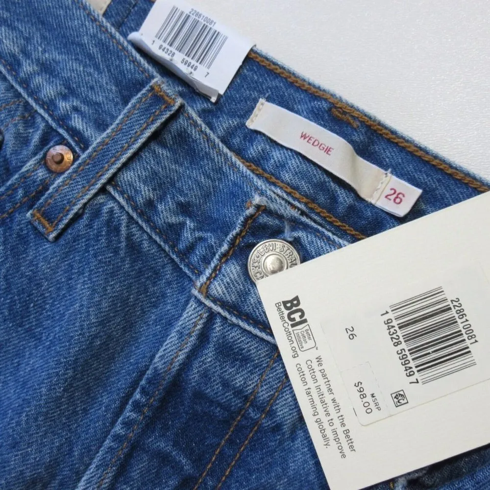 NWT Levi's Wedgie Icon in Athens Hera High Rise Tapered Leg 100% Cotton Jeans 26 - Image 3