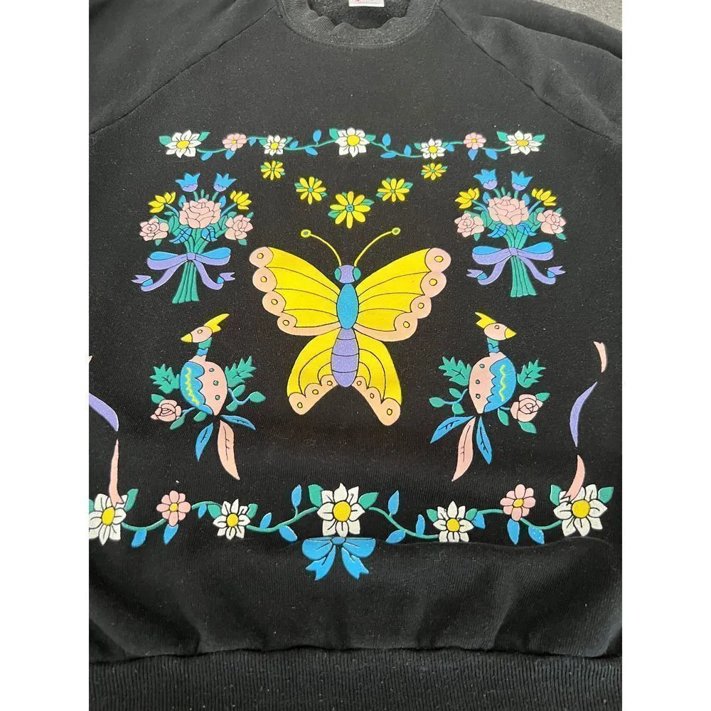 JERZEES butterfly peacock sweatshirt Made in USA - Image 2