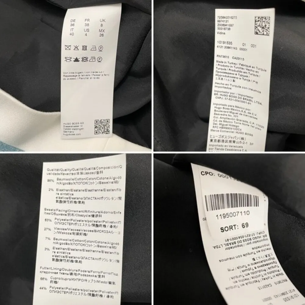 NWT Hugo Boss VIDINA Pencil Skirt Black White Blue Colorblock Size 4 New $248 - Image 16