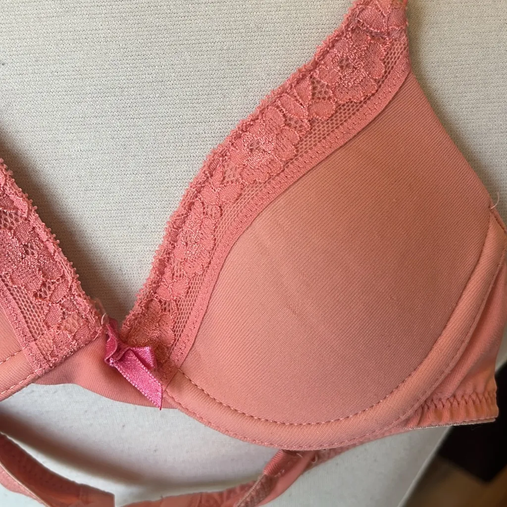 Lacey Peach Halter Bra Size 30 Orange - Image 2