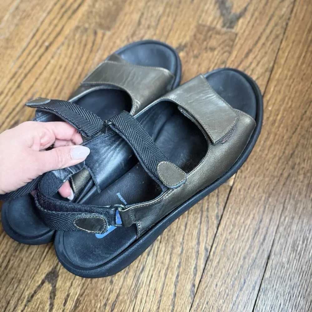 Wolky Rio Sandals Womens Size 42/ 10.5 Leather Metallic Bronze Mary Jane Strappy Gold - Image 4