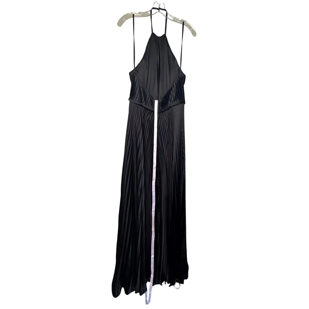 Mac Duggal NWT Halter Neck Keyhole Detail Pleated Jumpsuit in Black Size 6 - Image 5