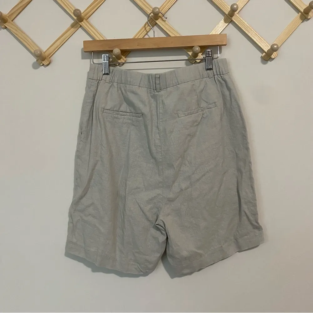 Rachel Zoe Tan Linen Blend High Waist Shorts size 10 - Image 6