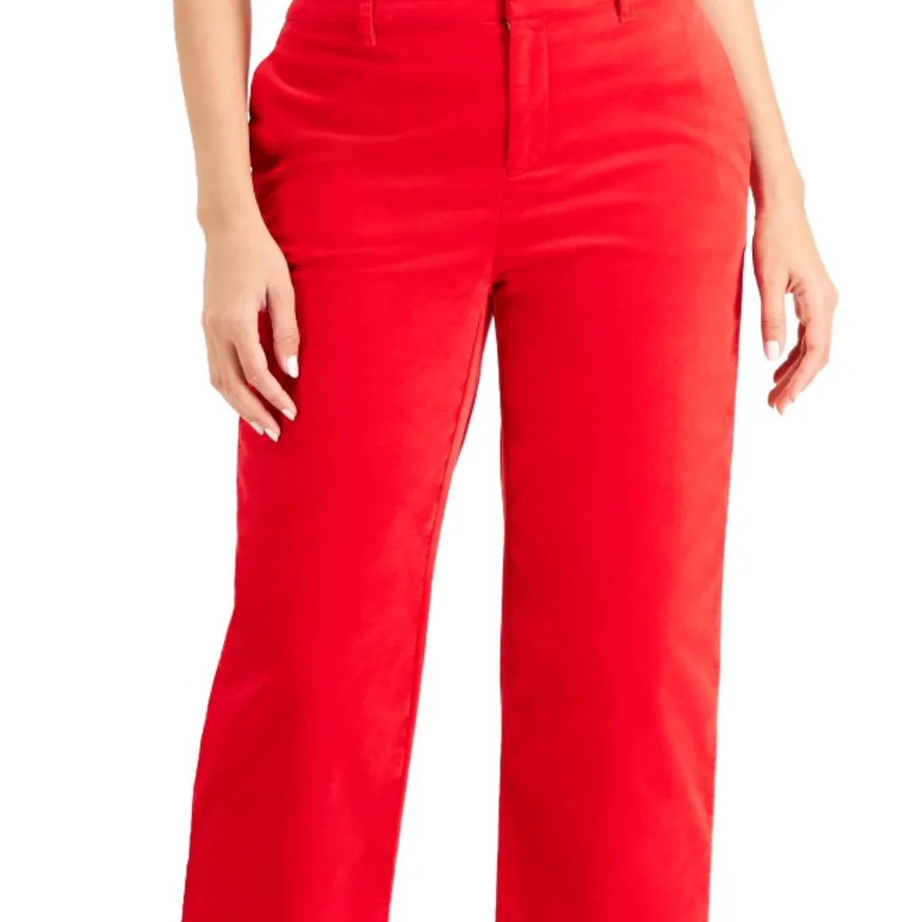 NEW Charter Club Velveteen Ankle Pants Ravishing Red 14 - Image 5