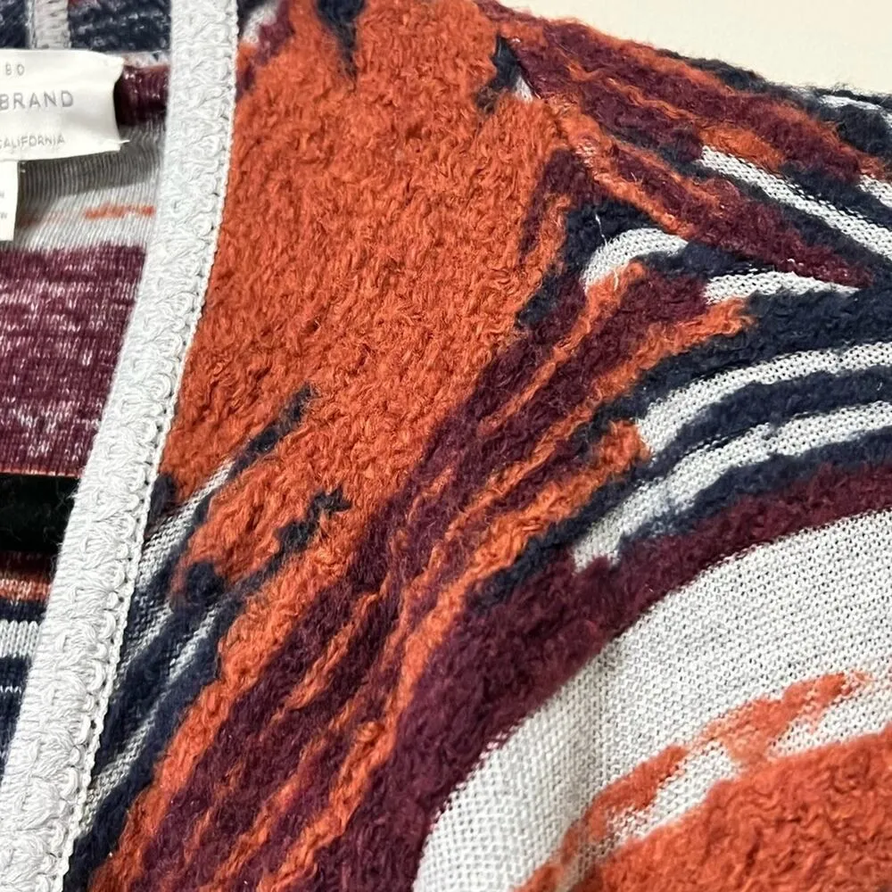 Lucky Brand medium Aztec Navajo Open Front Drape Cardigan Sweater worn once - Image 4