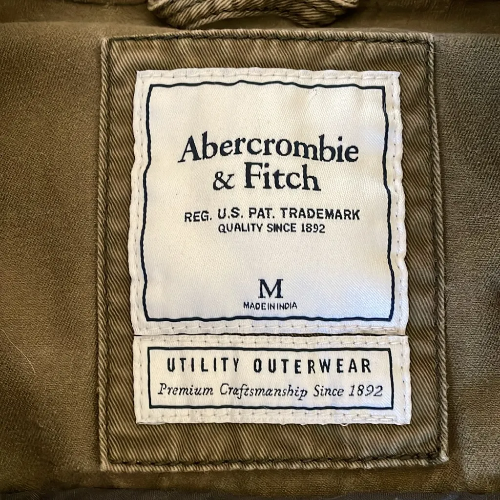 Abercrombie & Fitch Utility Outerwear Military Style Green Jacket - Image 2