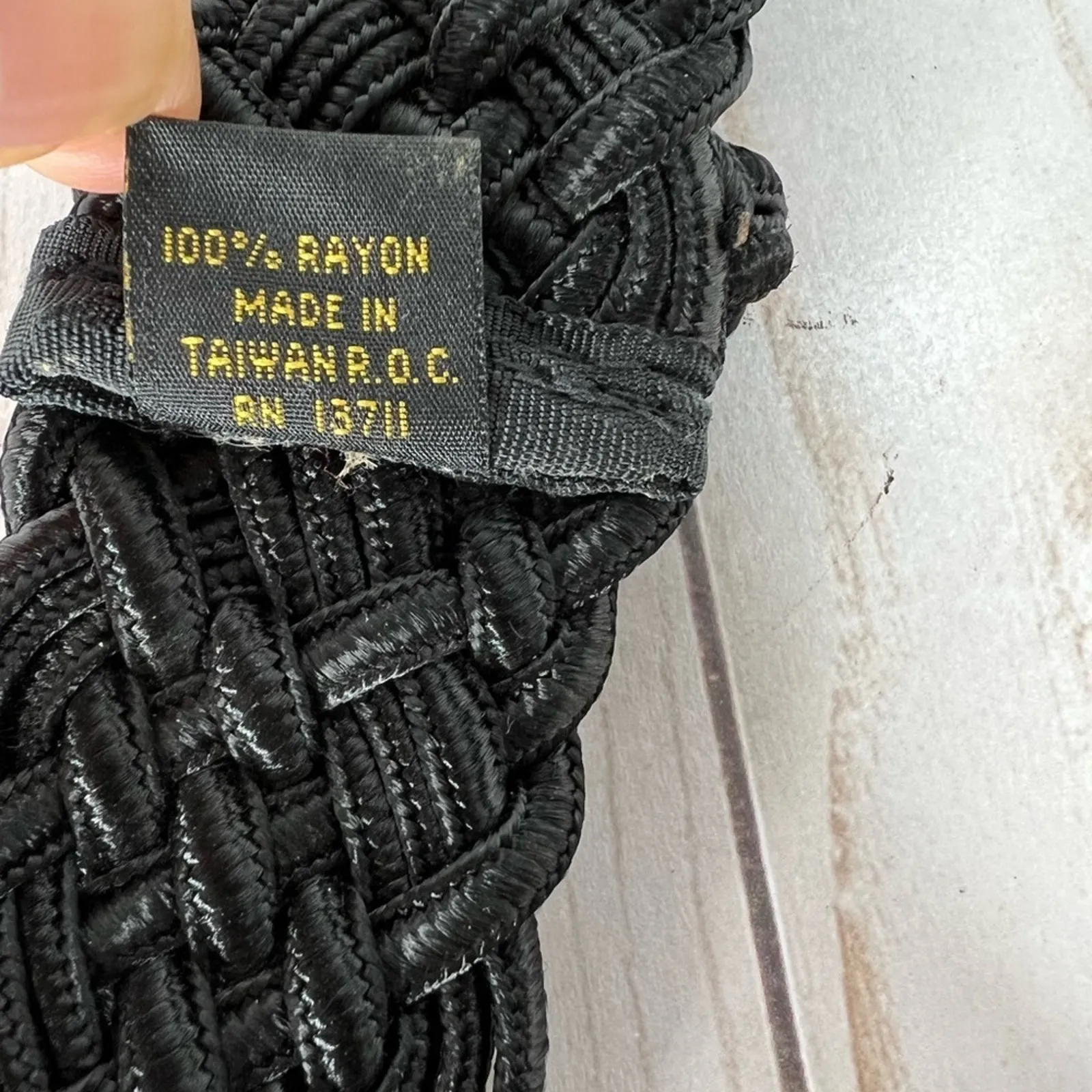 Carla Marchi belt women's M/L woven braided adjustable black rayon Size L - Image 8