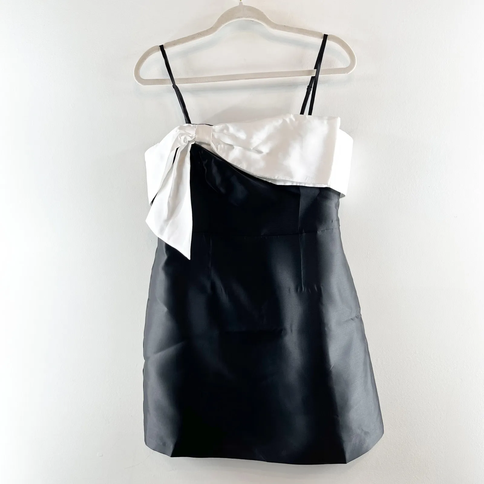 Hutch Serena Formal Cocktail Bow A Line Mini Dress White Black 12 - Image 3