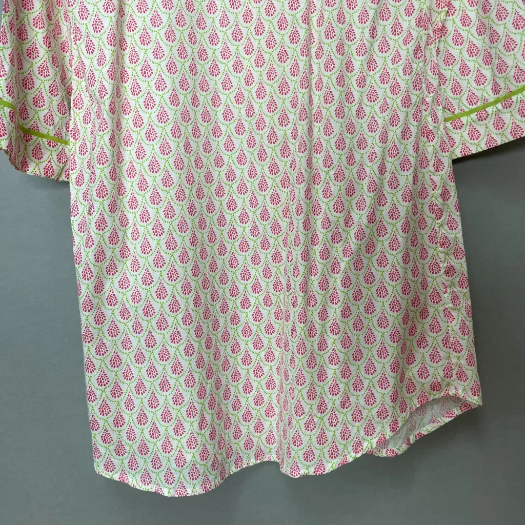 Rock Flower Paper Sleepshirt Nightgown Pajamas Ingrid Pink NWT FLAW Shell Button White - Image 6