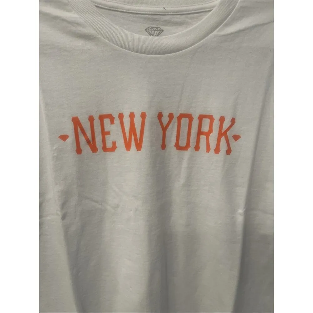 Women’s DIAMOND SUPPLY CO. New York Tee Shirt White Orange NEW Size XL - Image 3
