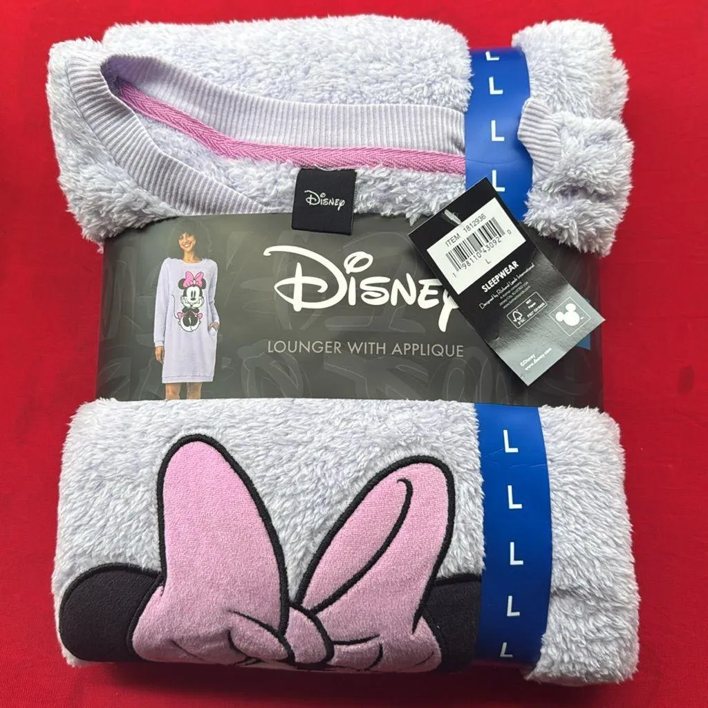 Minnie Mouse Ladies' Plush Lounger Purple Size Large nwt - Image 6