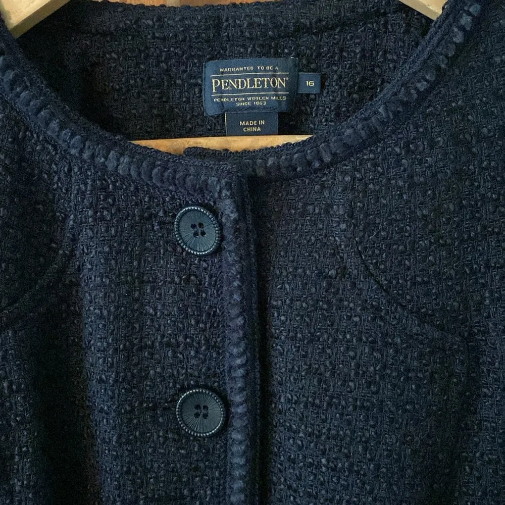 Pendleton Women's Size 16 Navy Blue Button Down Blazer Suit Jacket New with tag - Image 2