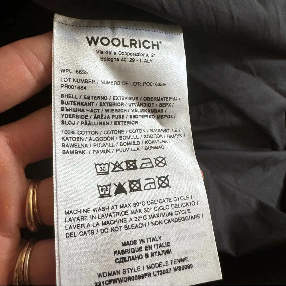 Woolrich black 100% cotton tied-waist poplin shirt dress NEW - Image 6