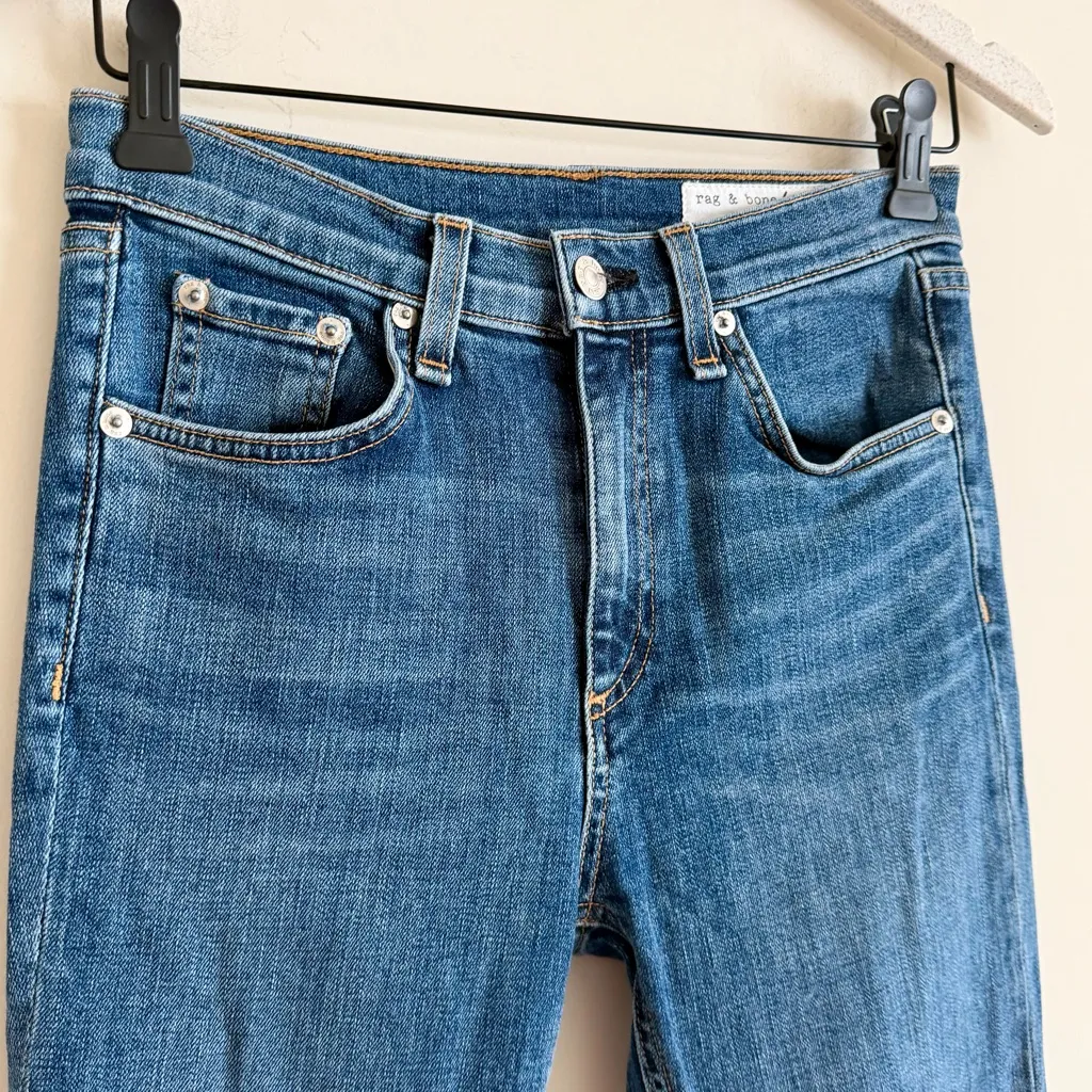 Rag & Bone Hana Croyden Crop Jeans Women’s 25 High Rise Straight Blue - Image 4