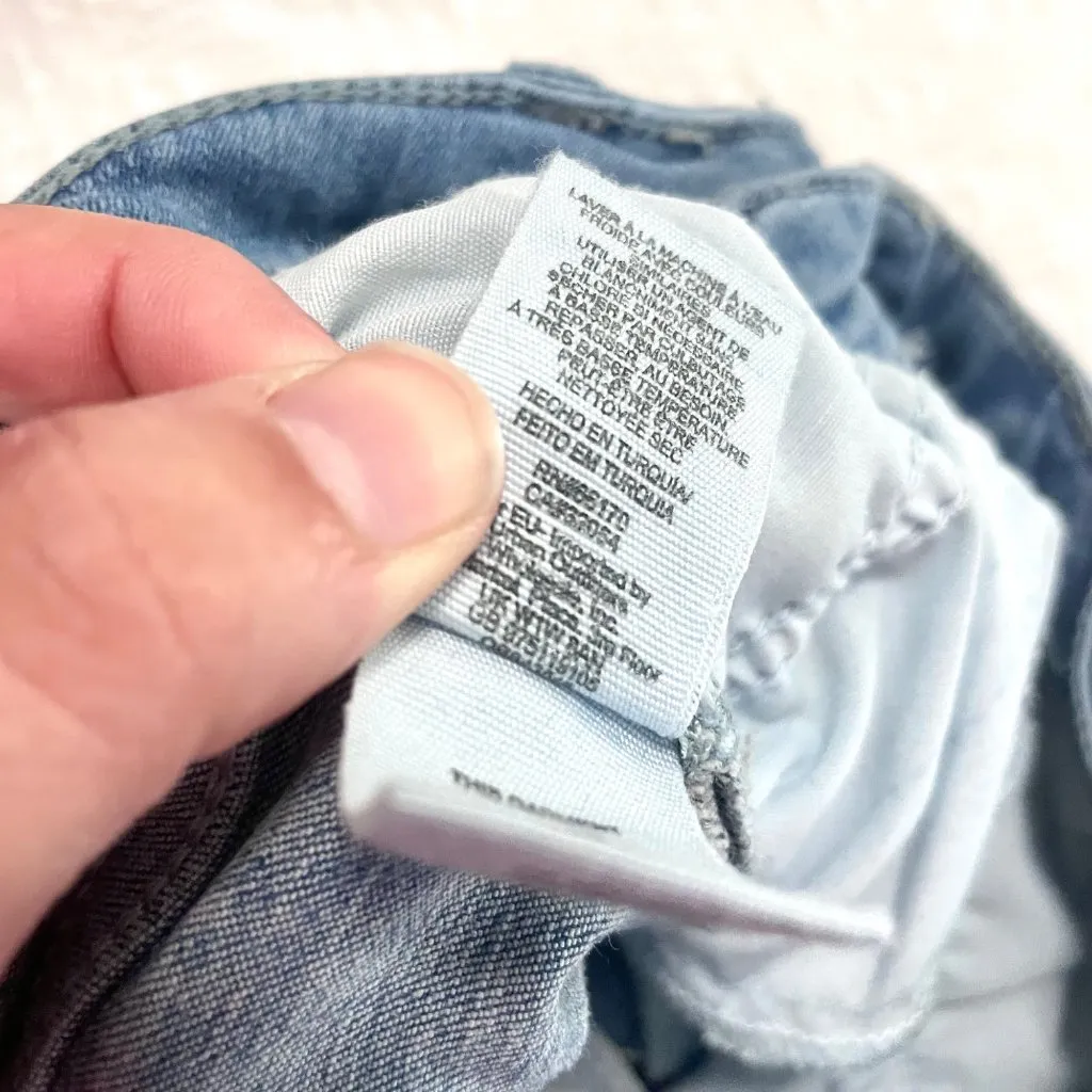 We The Free Zebra Print Low Rise Flare Leg Jeans Blue Size 26 - Image 7