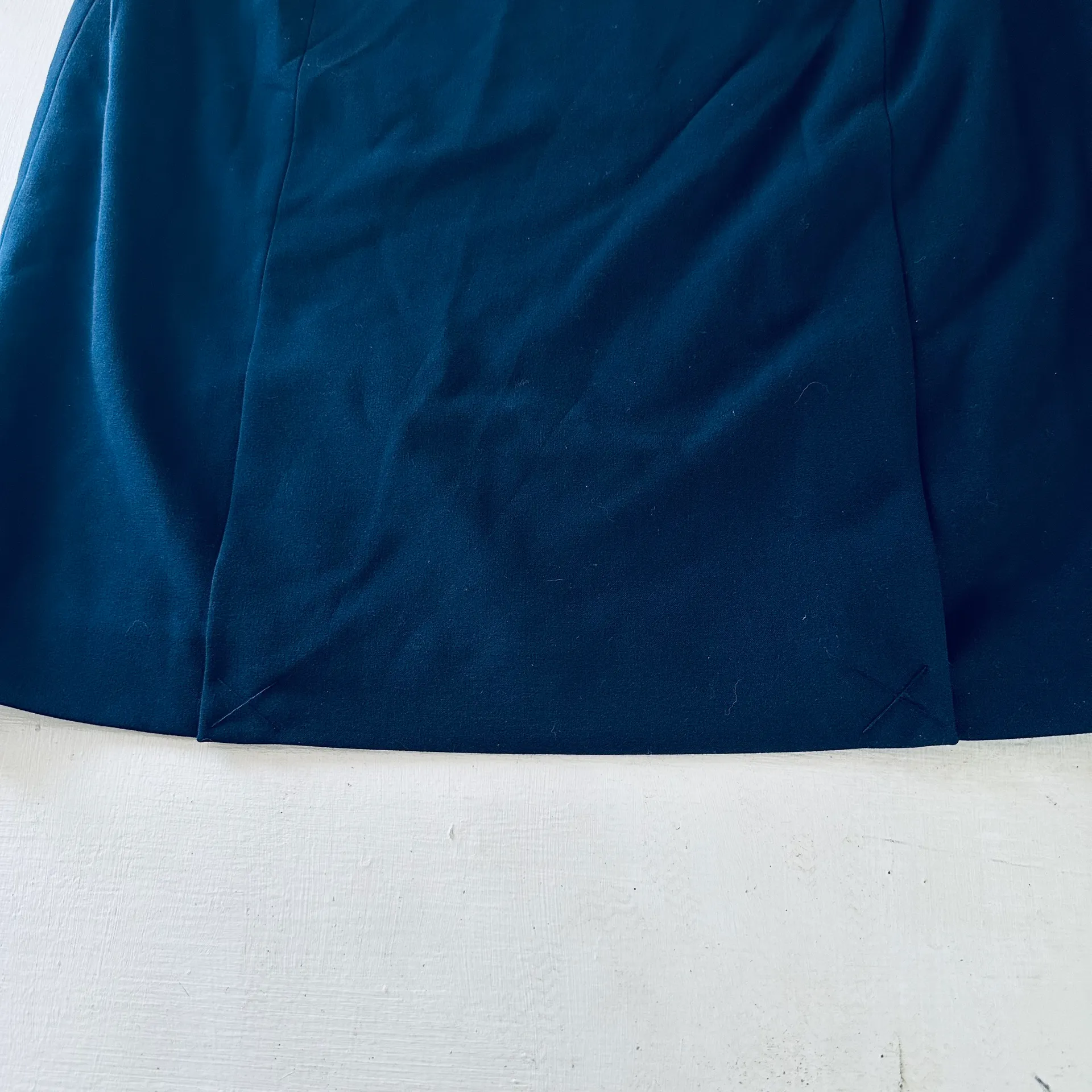 Tahari Women's Navy Solid Polyester Business Career Zip Closure Pencil Skirt 12 - Image 5