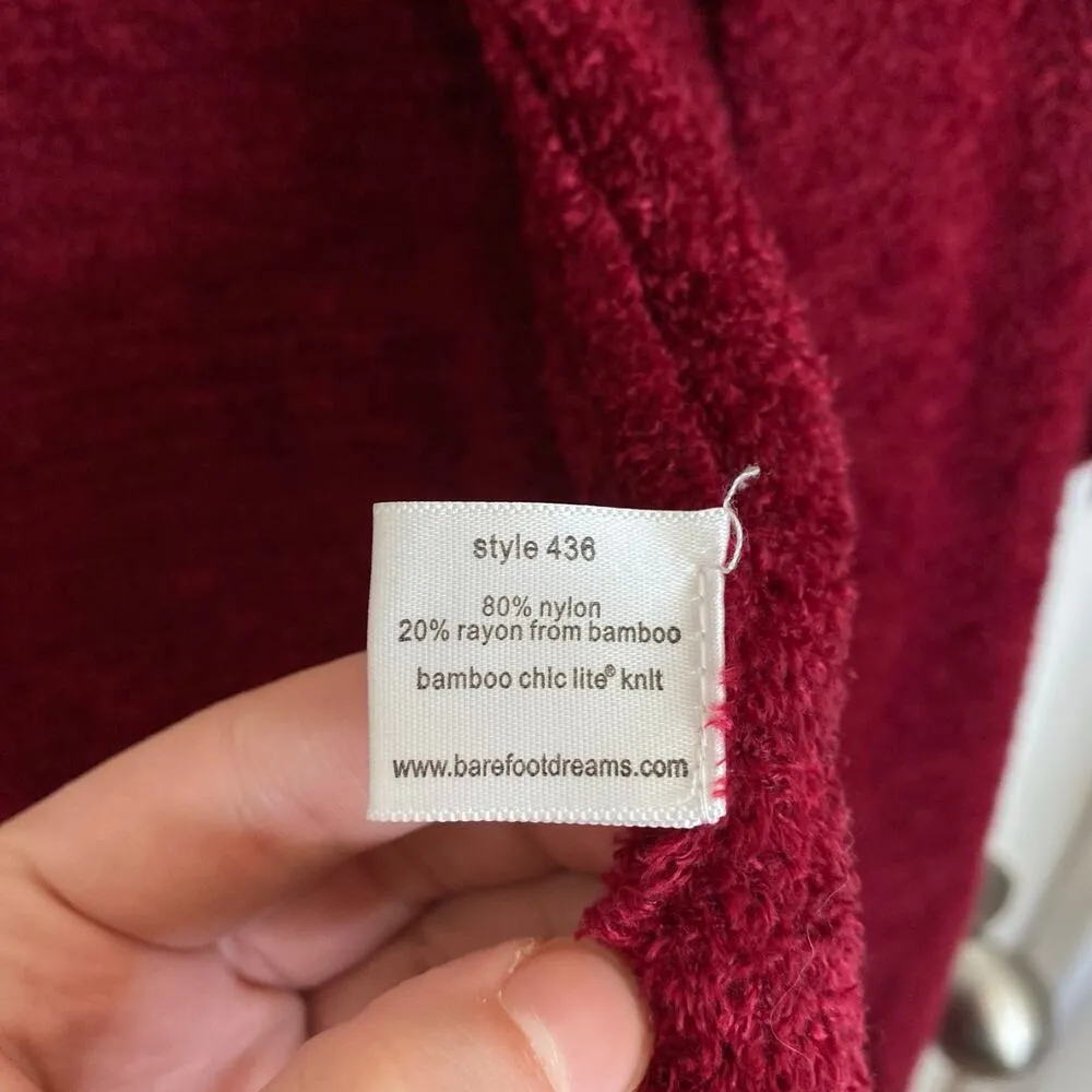 BAREFOOT DREAMS CozyChic Lite Calypso Wrap Cardigan Size Small Medium Deep Red - Image 5