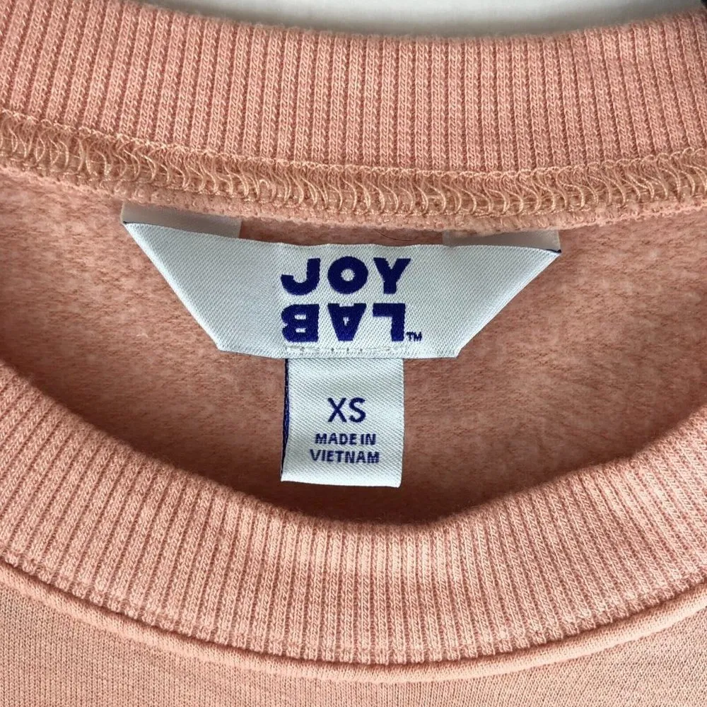 Joy Lab Womens Sweatshirt Pullover Hi Lo Hem Crew Neck Pink XS - Image 3