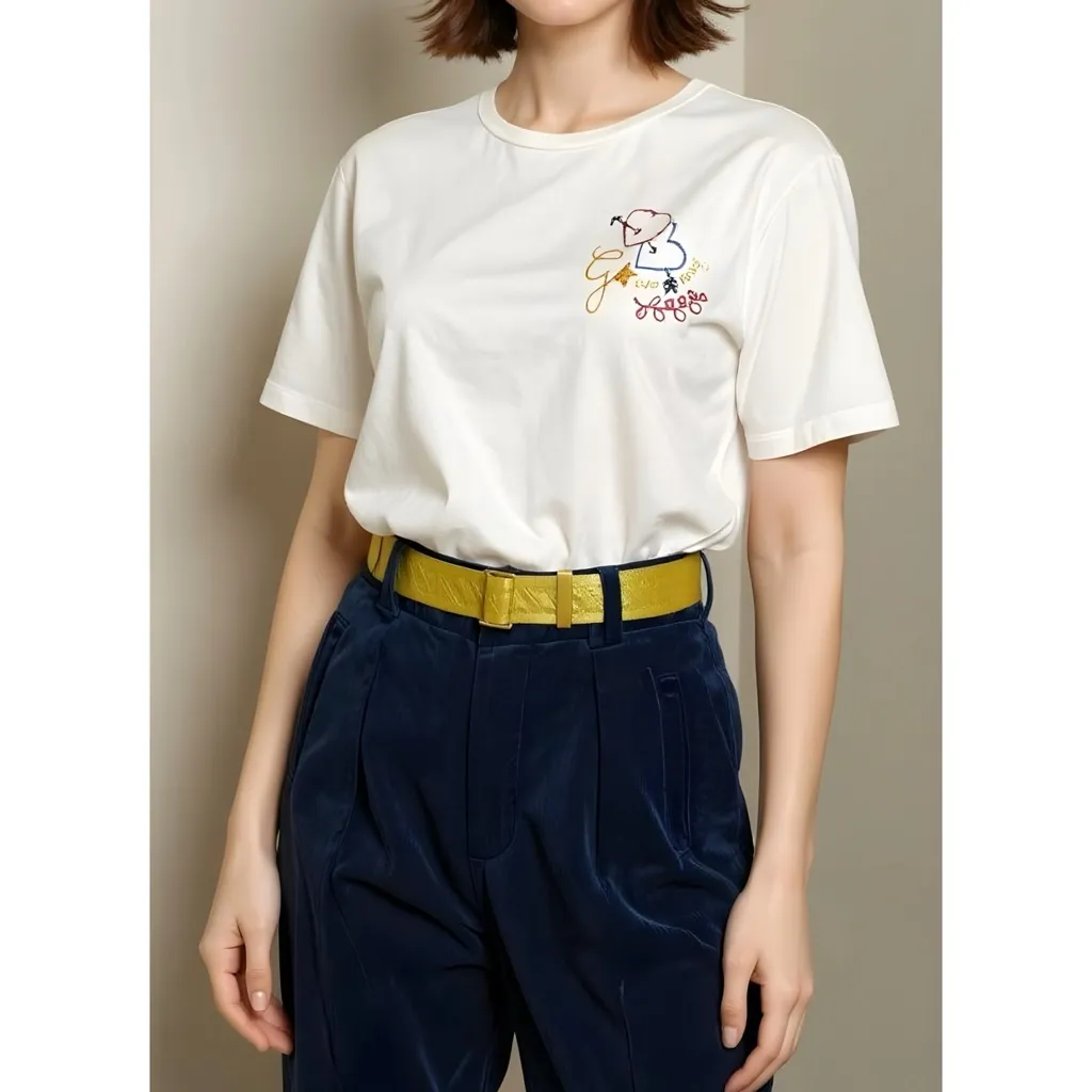 TORY BURCH T Webbing Belt, Mustard, XS/SM - Image 3