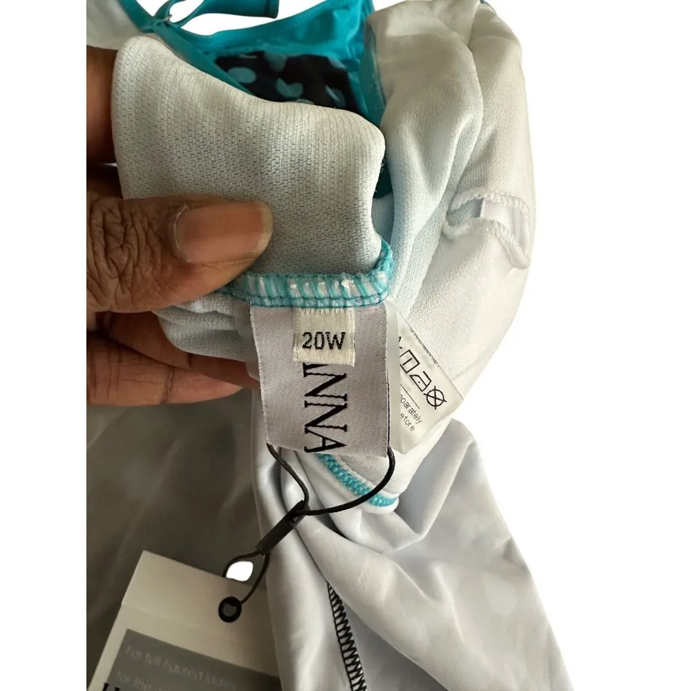 Hanna Nikole 2pc Tankini Swimsuit Set Boyshorts Size 20W Plus SIzeTummy Control Blue - Image 8