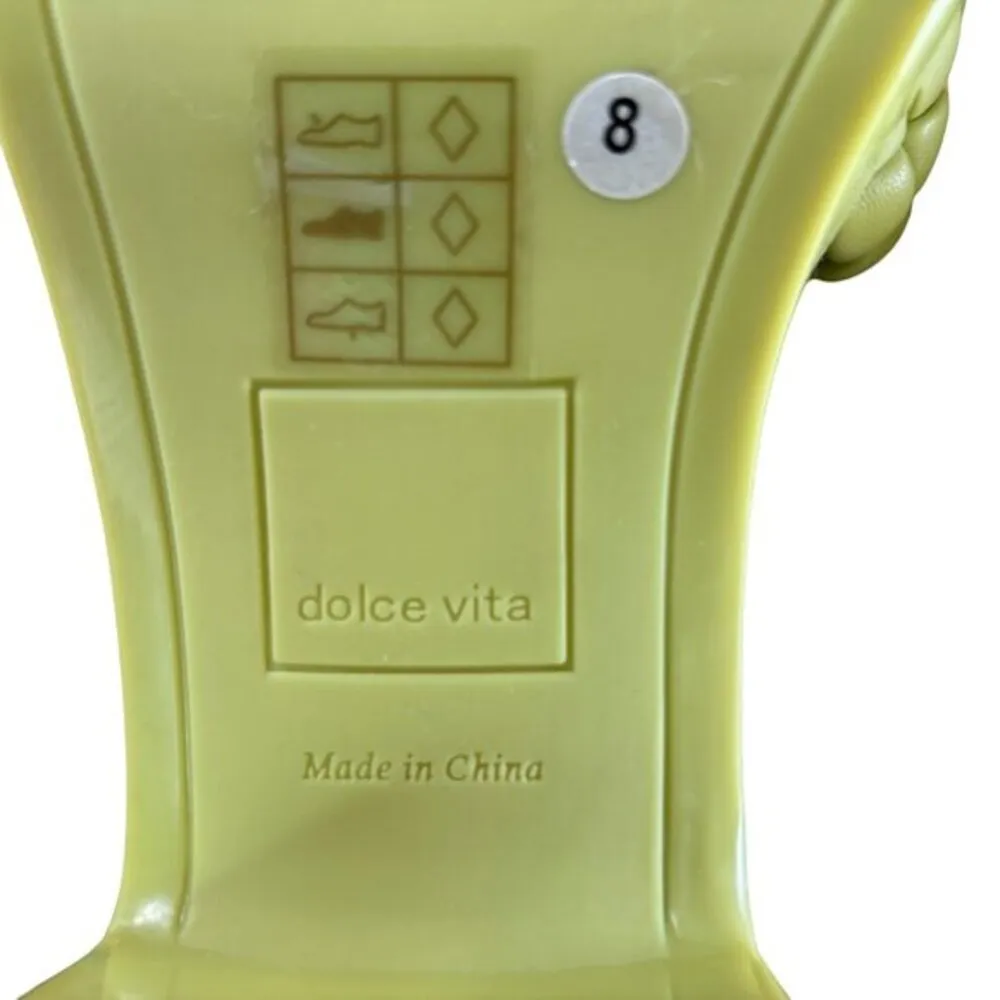 Dolce Vita Goldy Slides Shoes Platform Shoes Slides Lime Green Braided‎ Size 8 - Image 8