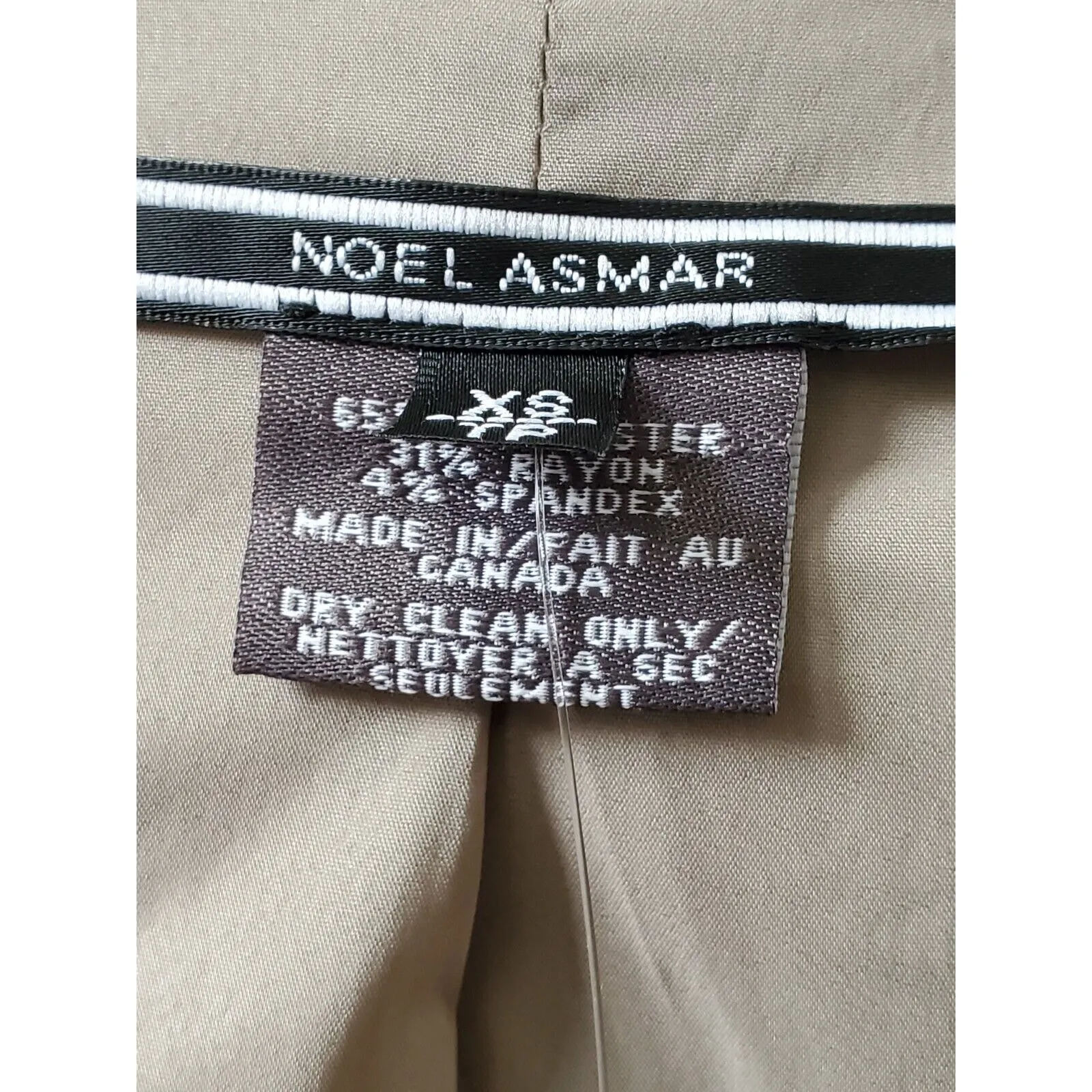 Noel Asmar Women's Beige Polyester Single Breasted Long Sleeve Blazer Size XS - Image 12