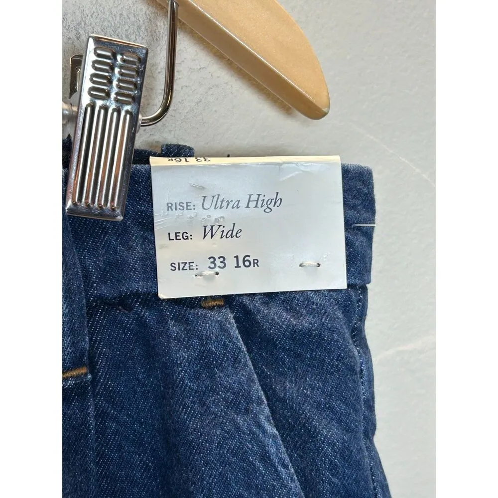 Abercrombie & Fitch  Women's Size 33 Blue Ultra High Rise Wide Leg Jeans NWT - Image 4