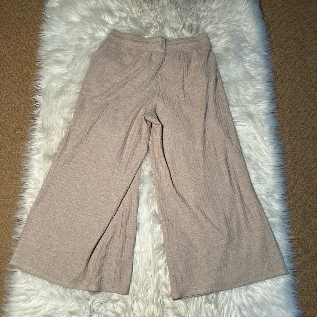 Torrid Super Soft Plush Waffle Wide-Leg Lounge Pant Heather Oatmeal 1 - Image 6