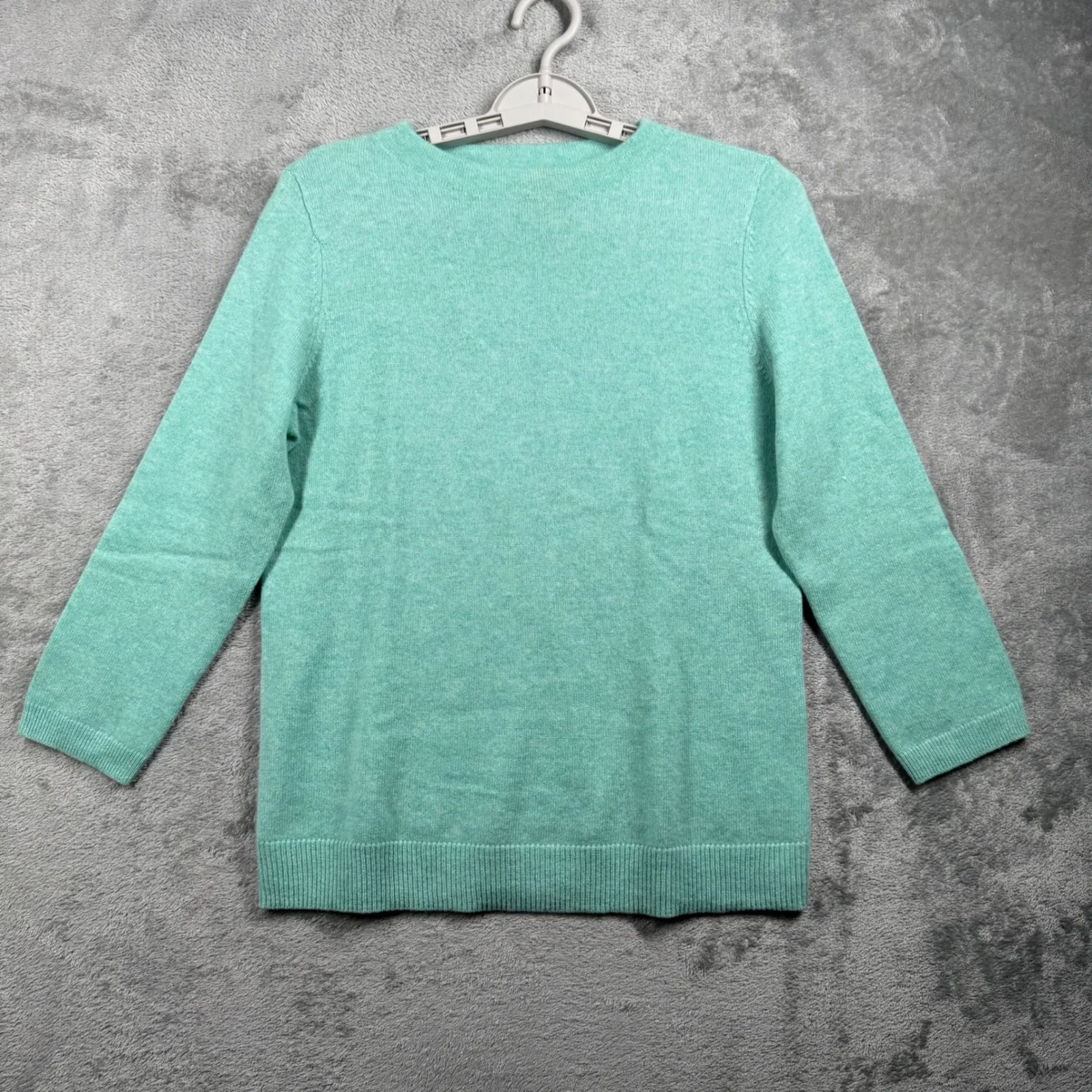 Talbots Sweater Pure Cashmere Small Mint Green‎ Seafoam Soft Cozy Luxury Knit - Image 2