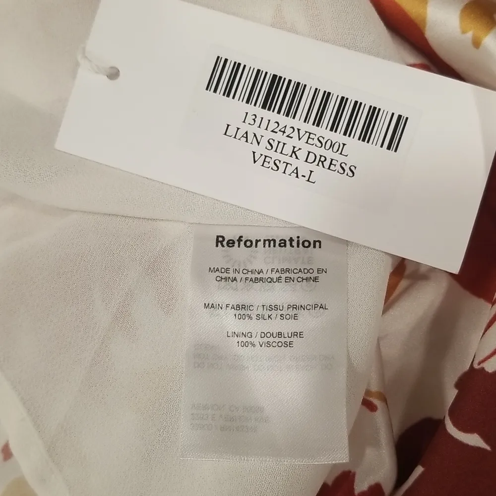 💕REFORMATION💕 Lian Silk Dress ~ Vesta Print Large L NWT - Image 15