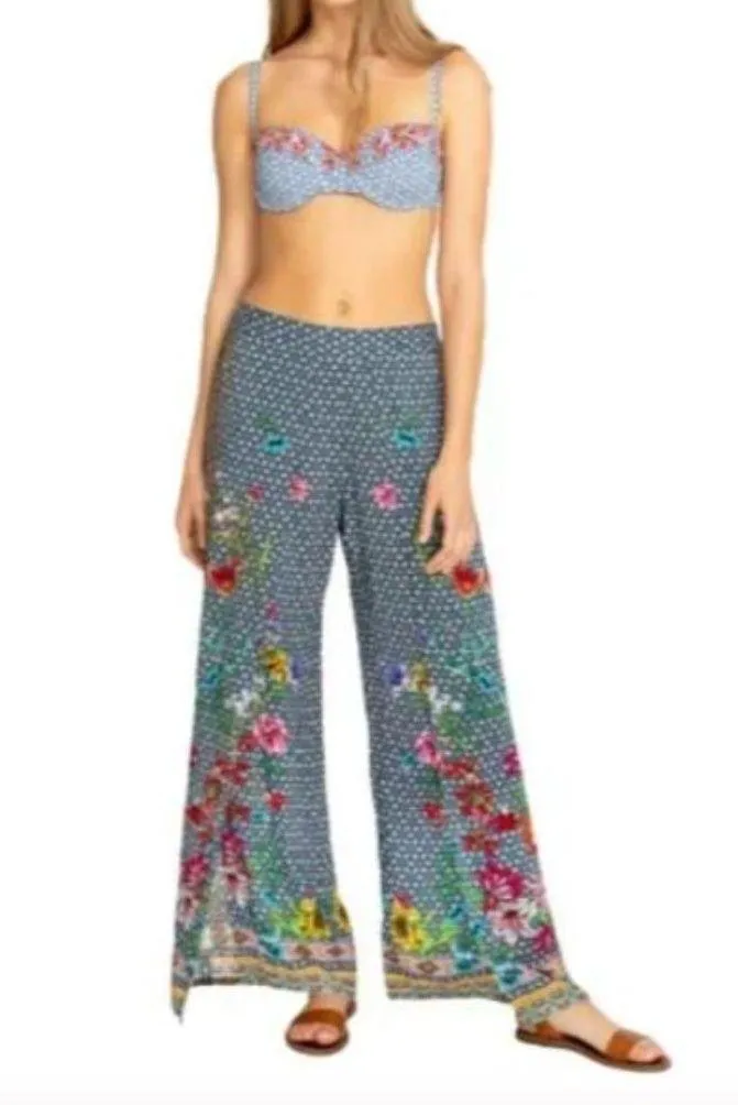 Johnny Was Dolce Dream Printed Split-Leg Coverup Wide Leg Pants Sz XL - Image 1