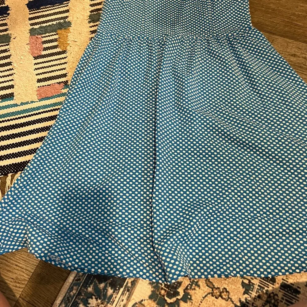 Maeve ▪ Caldera Blue Polka Dot Fit & Flare Dress L - Image 4
