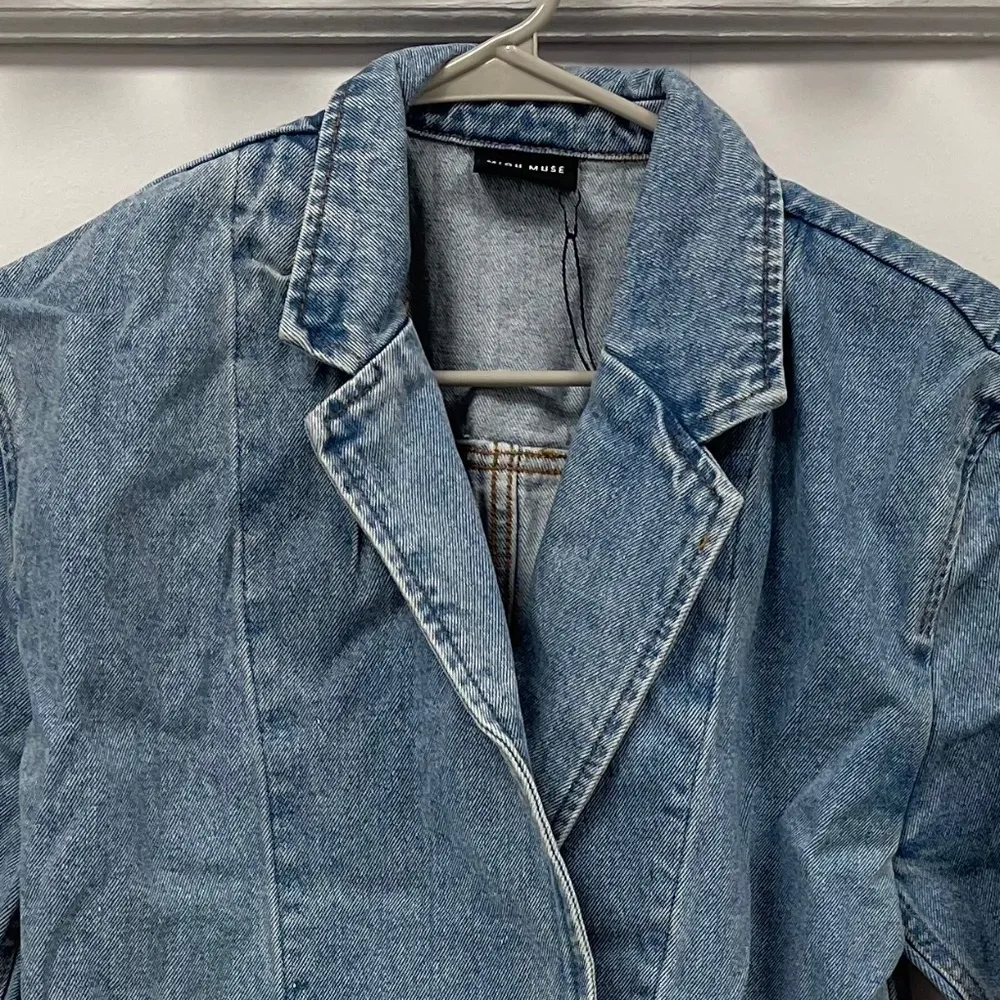 Miou Muse Denim Oversize Blazer - Image 2