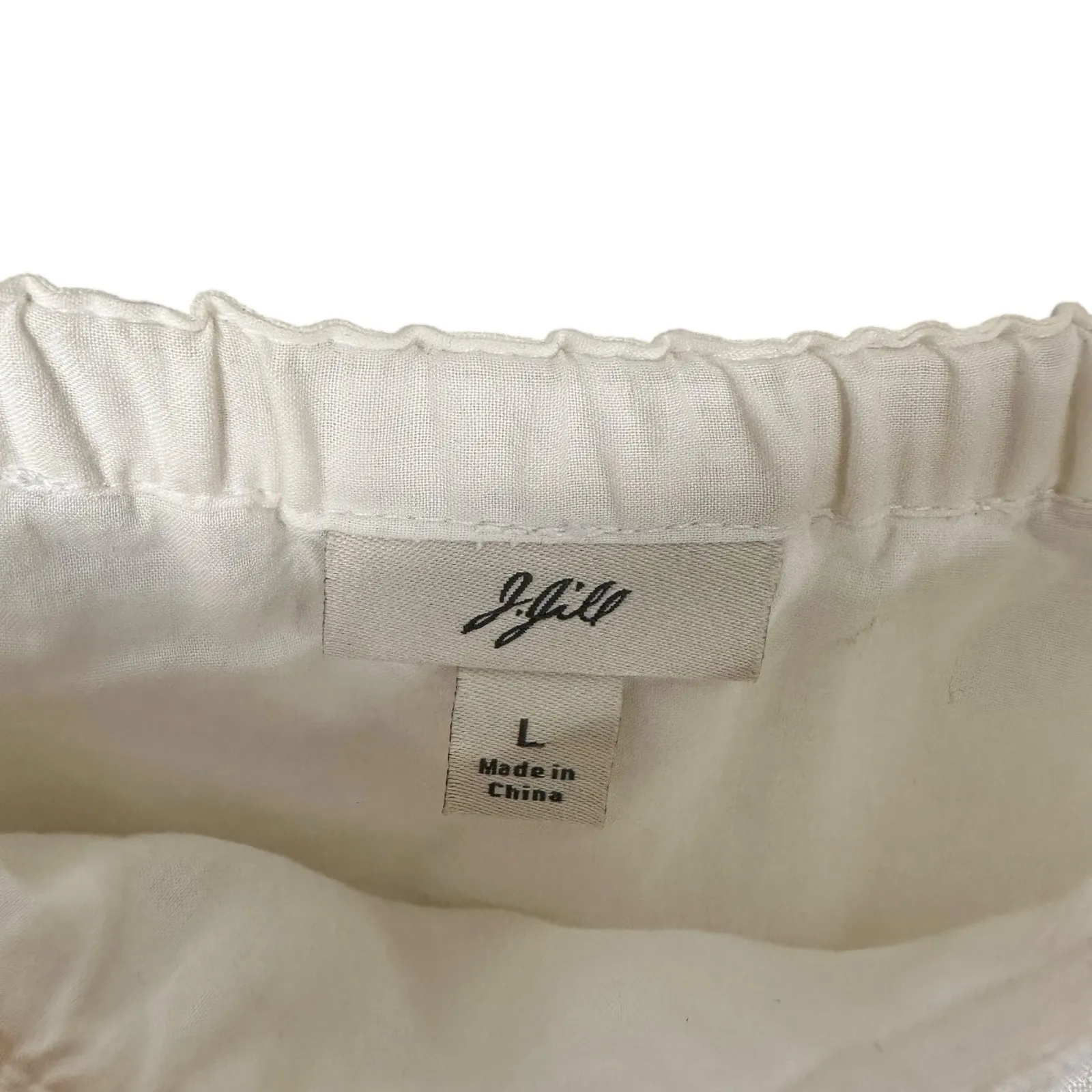 J.Jill Tucked Lagenlook Boho Ramie Midi Peasant Skirt Sz Large Fall Festival White - Image 3