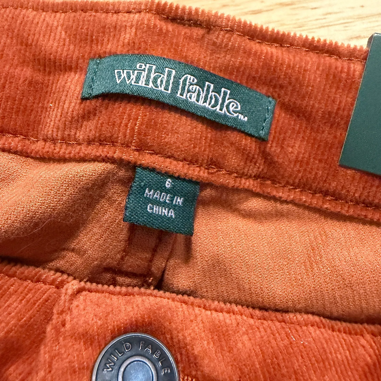 Wild Fable Women's Rust Orange Mid-Rise Corduroy Flare Pants - Size 6 - NWT - Image 10