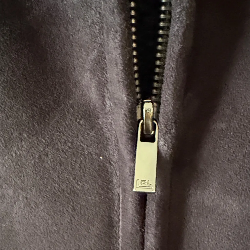 Lauren Black Label  Womens P/S Black Faux Suede Sherpa-Lined Vest - Image 3