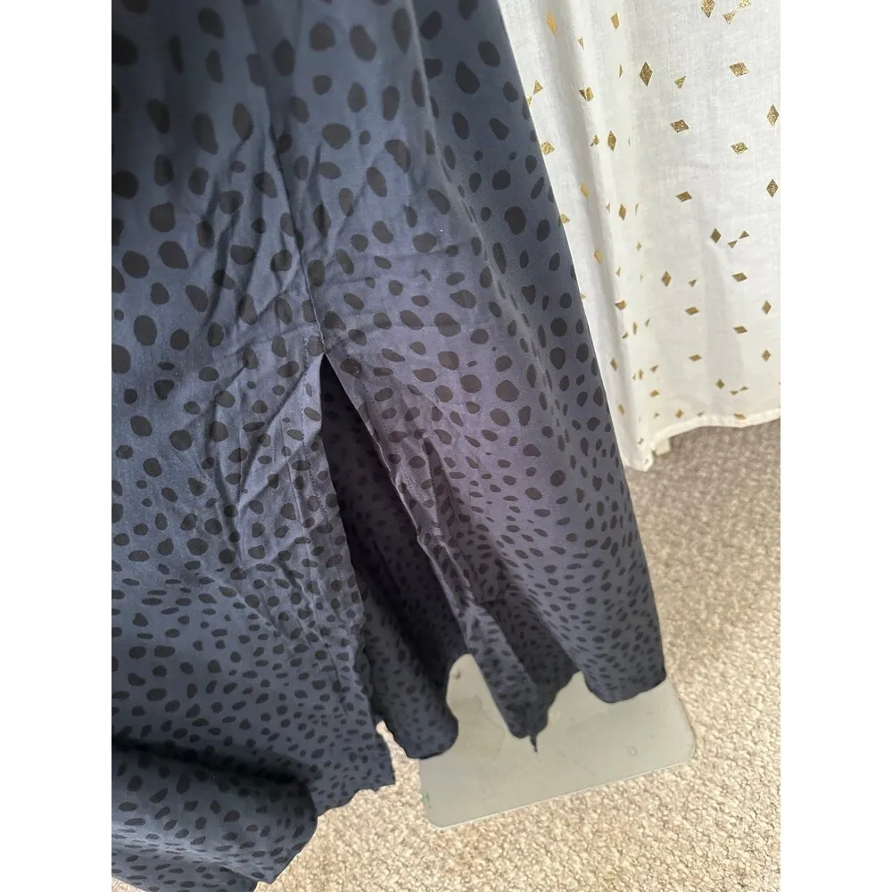 Khush Adhara Cheetah Print Deep V Neckline Front Tie Blouse Top Midi Dress L Size L - Image 5