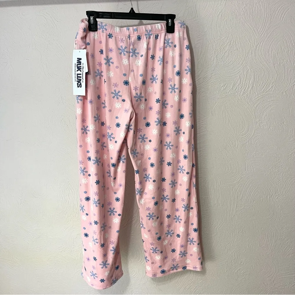 Muk Luks Pink Pajama Pants Cozy Intimates Sleepwear Size M - Image 2